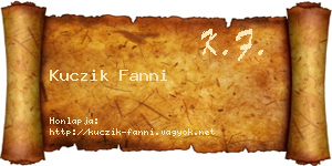 Kuczik Fanni névjegykártya