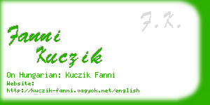 fanni kuczik business card